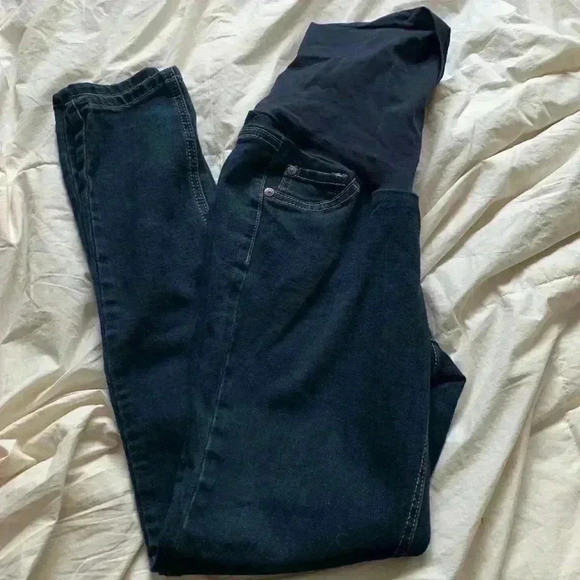 Indigo Blue  dark wash, skinny maternity jeans - Picture 5 of 5